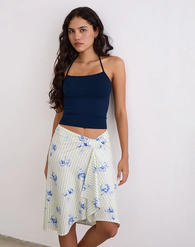 Esmeray Midi Skirt in Floral Stripe Cream sold by Motel Rocks product image thumbnail 3