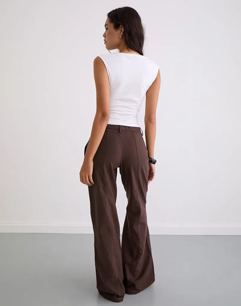 Saucy Trousers in Linen Deep Mahogany sold by Motel Rocks product image thumbnail 5