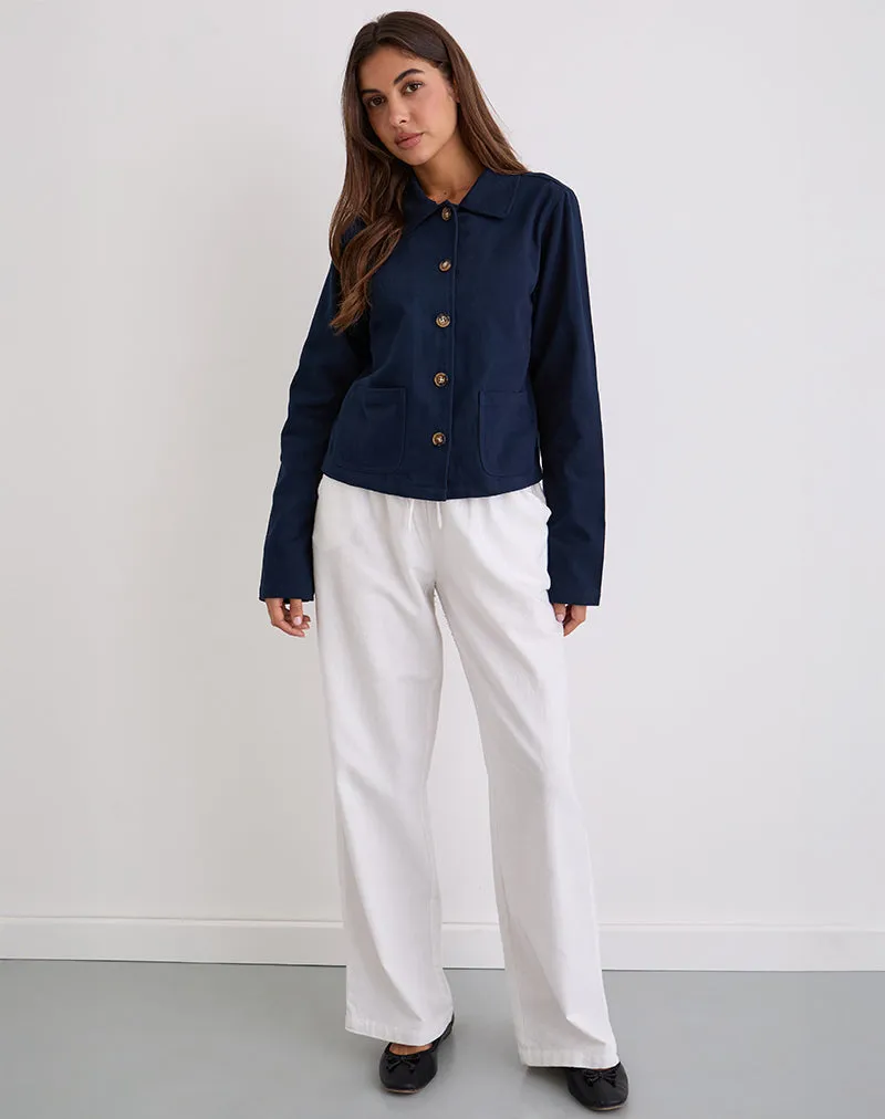 Calva Boxy Jacket in Dark Navy sold by Motel Rocks product image thumbnail 4