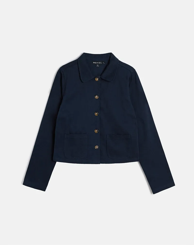 Calva Boxy Jacket in Dark Navy sold by Motel Rocks product image thumbnail 5