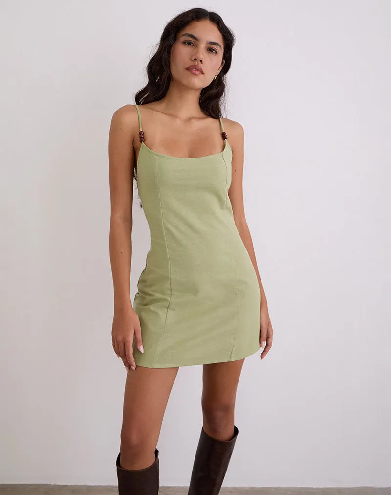 Ambra Scoop Mini Dress in Sage Green sold by Motel Rocks product image thumbnail 5