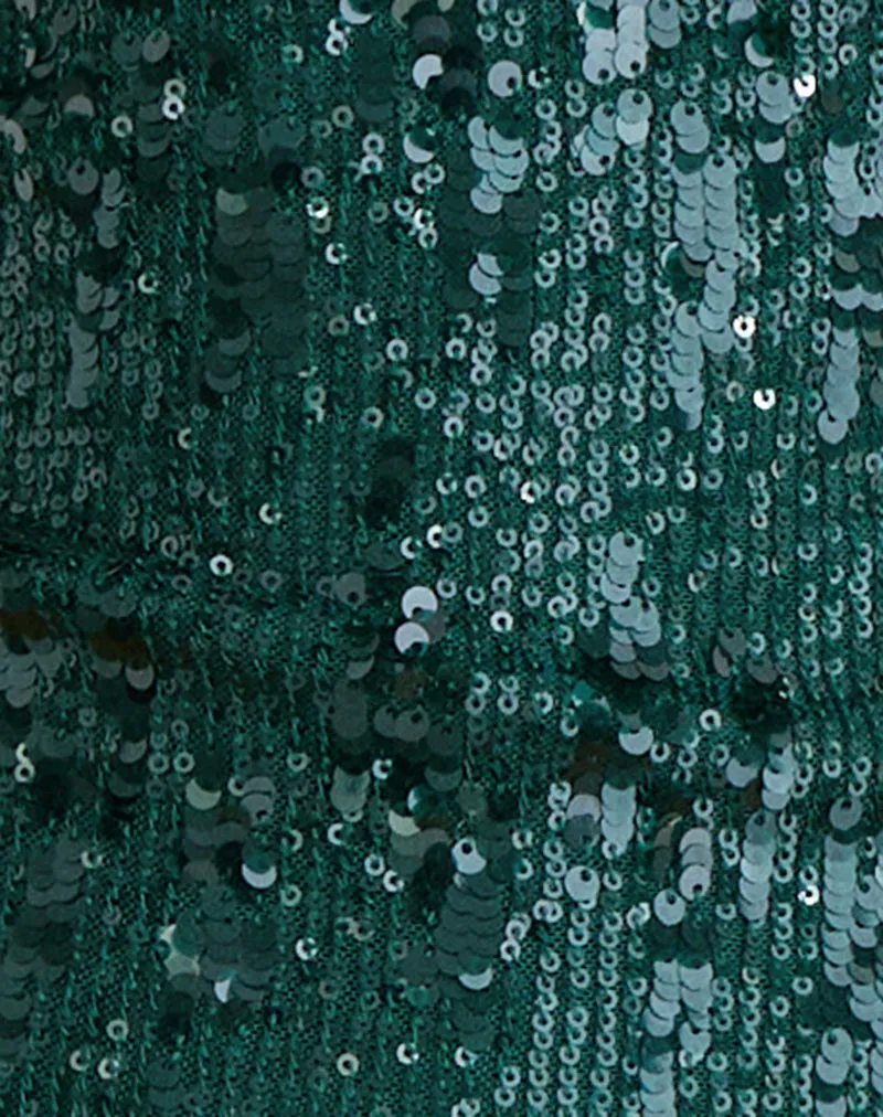 Cosio Halter Top in Mix Sequin Dark Green sold by Motel Rocks product image thumbnail 5