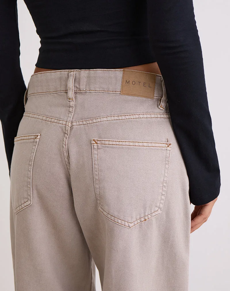 Low Rise Roomy Jeans in Pebble sold by Motel Rocks product image thumbnail 3