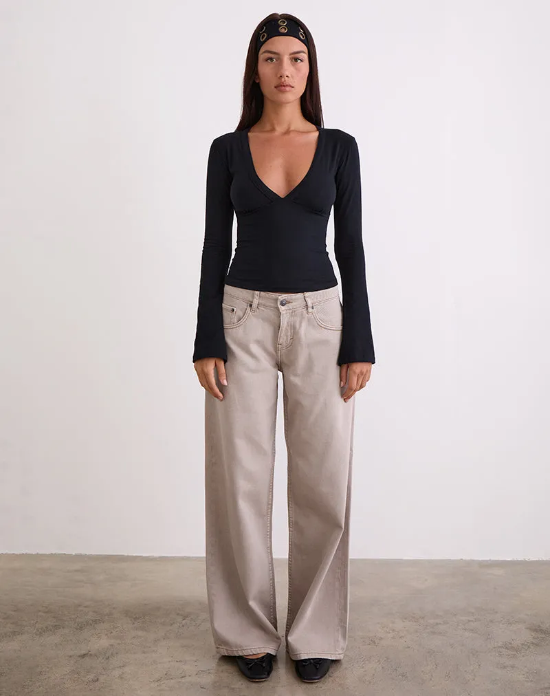 Low Rise Roomy Jeans in Pebble sold by Motel Rocks product image thumbnail 4