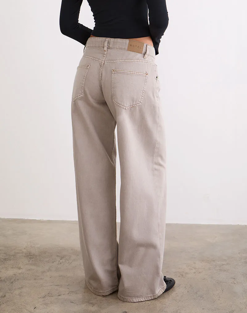 Low Rise Roomy Jeans in Pebble sold by Motel Rocks product image thumbnail 5