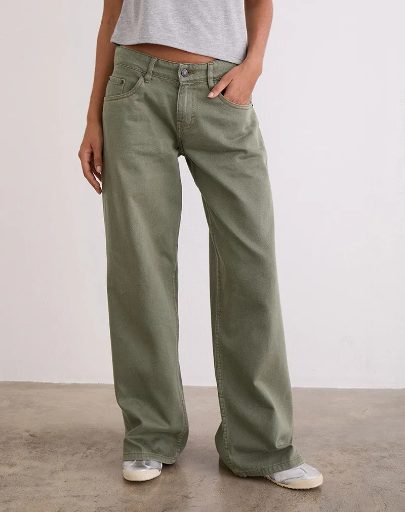 Low Rise Roomy Jeans in Fern Green sold by Motel Rocks product image thumbnail 5
