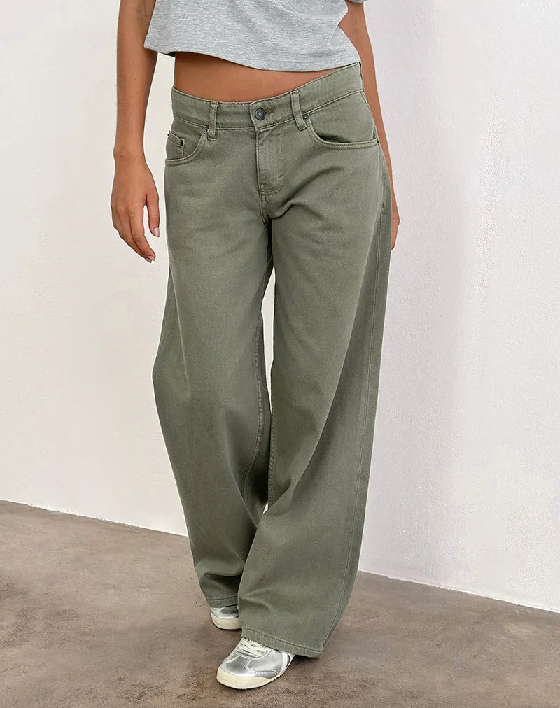 Low Rise Roomy Jeans in Fern Green sold by Motel Rocks product image thumbnail 2