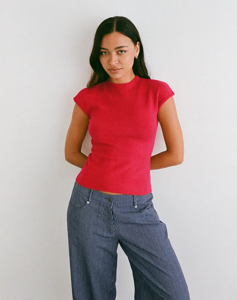 Hanuva Top in Knit Red sold by Motel Rocks product image thumbnail 3