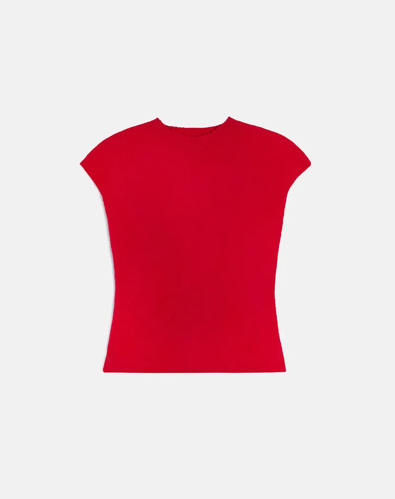 Hanuva Top in Knit Red sold by Motel Rocks product image thumbnail 5