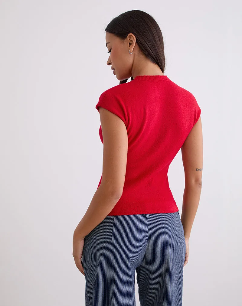 Hanuva Top in Knit Red sold by Motel Rocks product image thumbnail 4