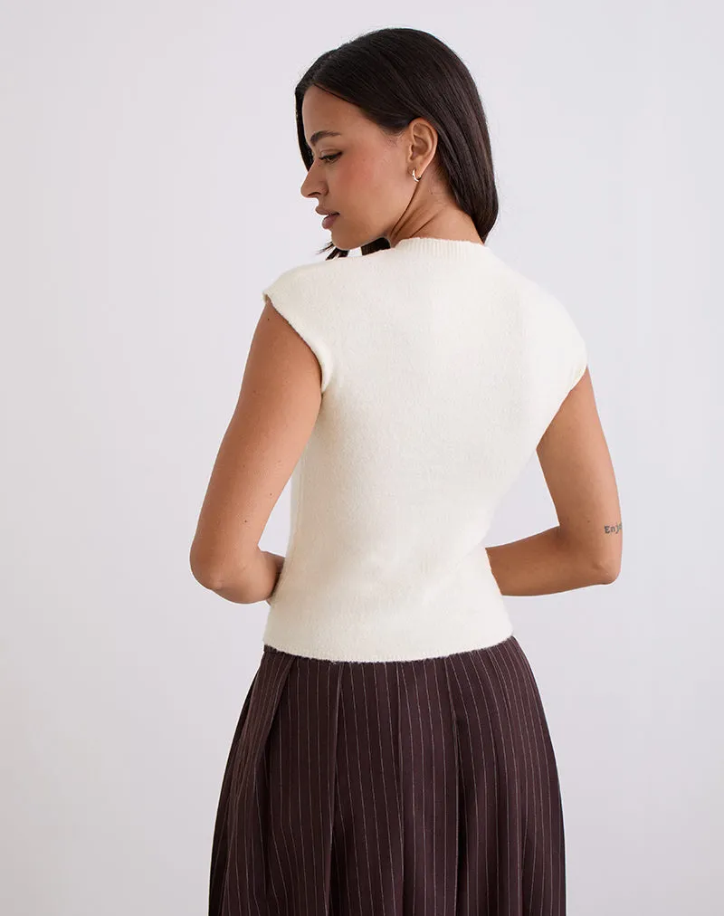 Hanuva Top in Knit Cream sold by Motel Rocks product image thumbnail 3