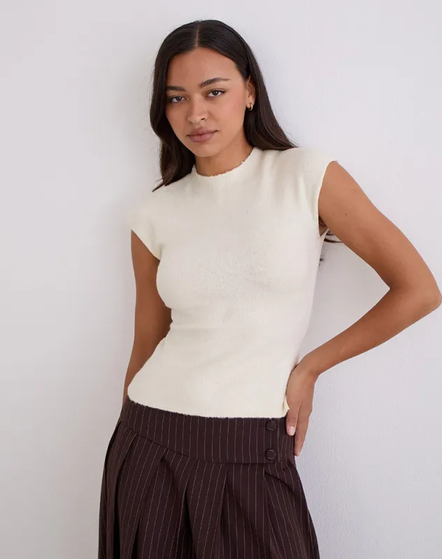 Hanuva Top in Knit Cream made by Motel Rocks