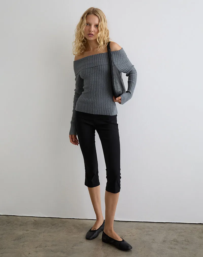 Circe Knitted Bardot Top in Grey sold by Motel Rocks product image thumbnail 5