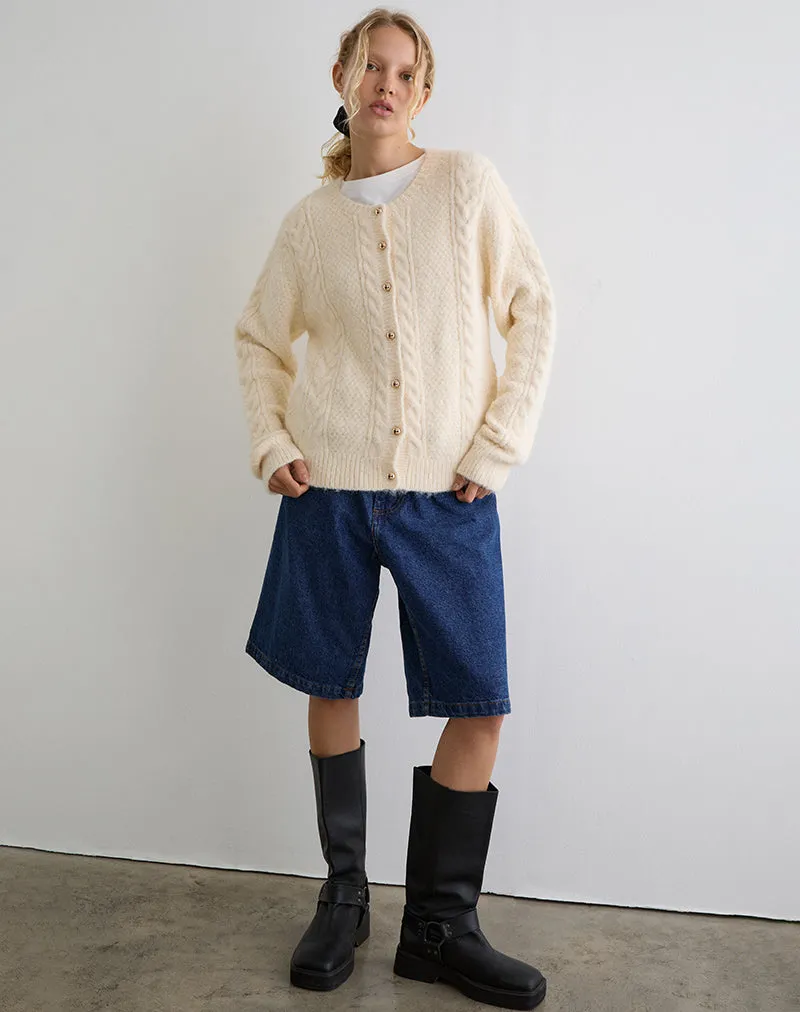 Aceso Cardigan in Brush Knit Ivory sold by Motel Rocks product image thumbnail 5