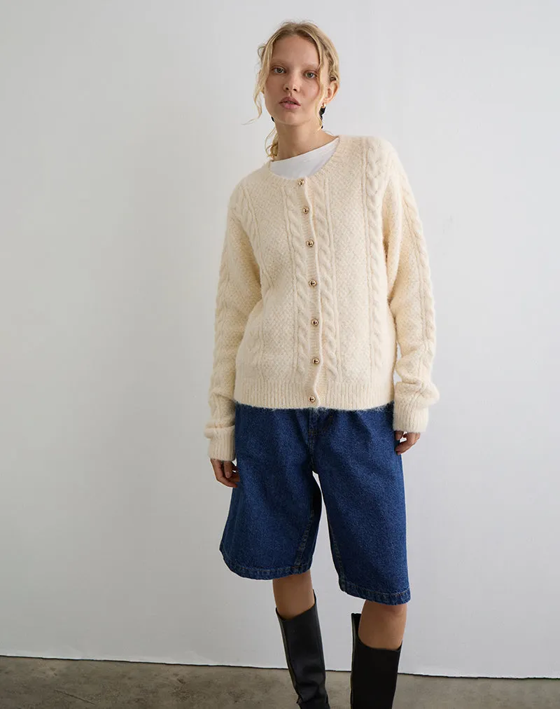 Aceso Cardigan in Brush Knit Ivory sold by Motel Rocks product image thumbnail 2
