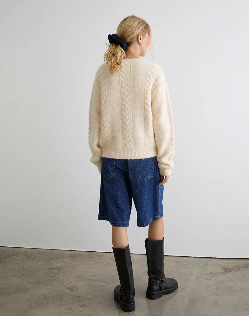 Aceso Cardigan in Brush Knit Ivory sold by Motel Rocks product image thumbnail 4