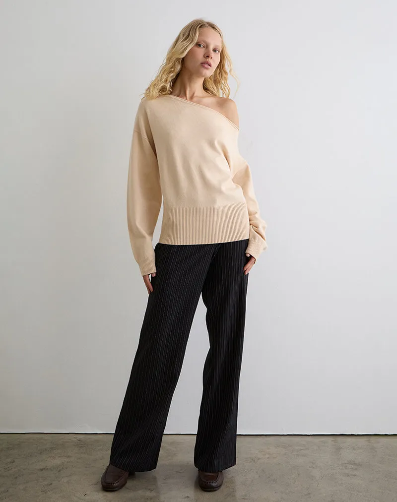 Jalira Asymmetric Jumper in Cream sold by Motel Rocks product image thumbnail 3