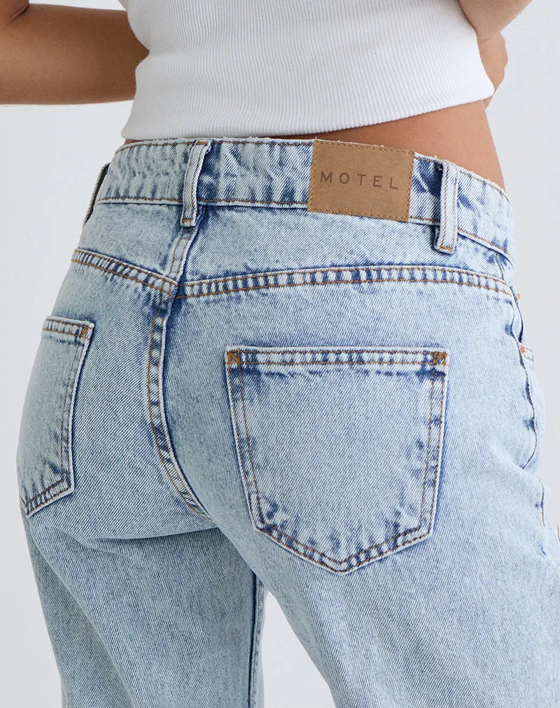 Rigid Low Rise Flare Jeans in 80s Light Wash sold by Motel Rocks product image thumbnail 3