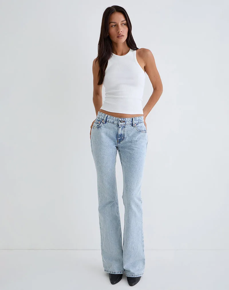 Rigid Low Rise Flare Jeans in 80s Light Wash sold by Motel Rocks product image thumbnail 4