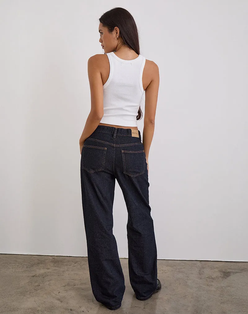 Low Slung Slim Parallel Jeans in Indigo sold by Motel Rocks product image thumbnail 5