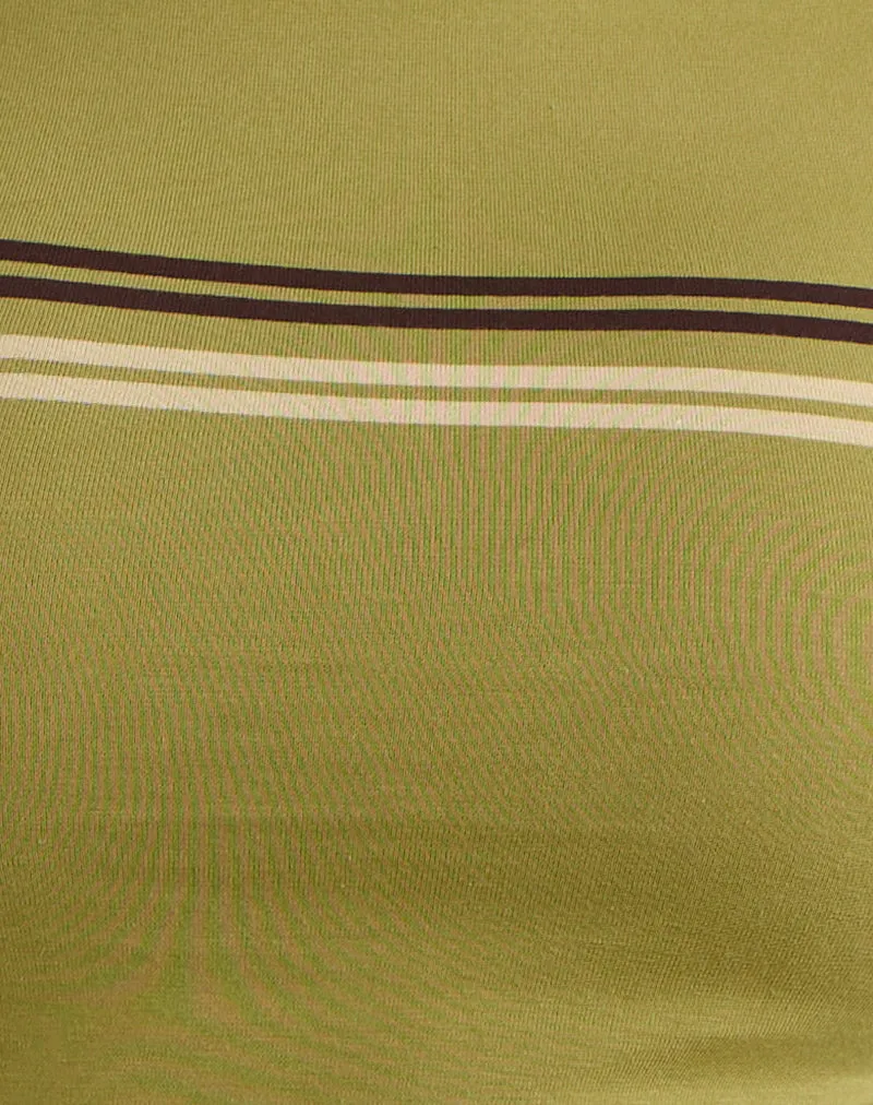 Amabon Long Sleeve Top in Cress Green Stripe sold by Motel Rocks product image thumbnail 5