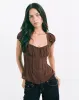 Rolina Blouse in Chiffon Brown sold by Motel Rocks