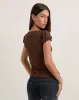 Rolina Blouse in Chiffon Brown sold by Motel Rocks