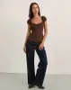 Rolina Blouse in Chiffon Brown sold by Motel Rocks