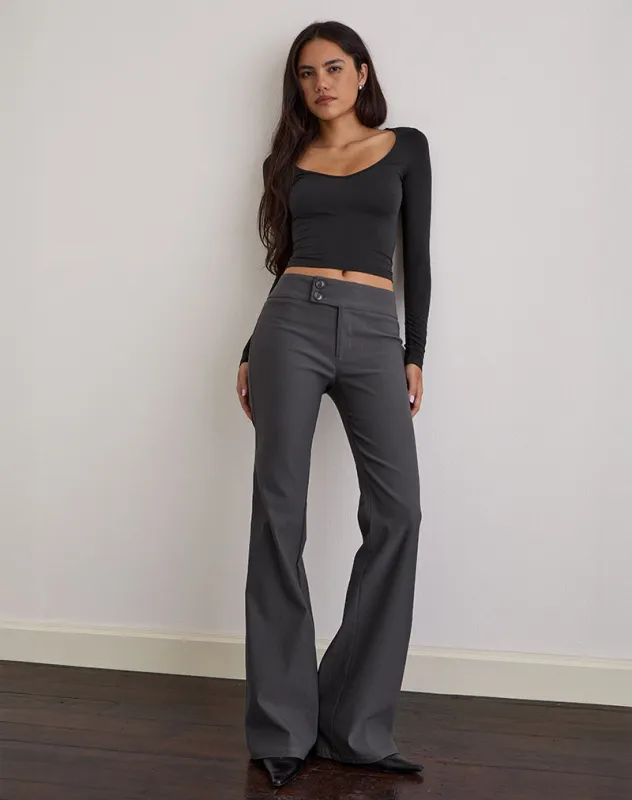 Falita Trouser in Tailoring Charcoal sold by Motel Rocks