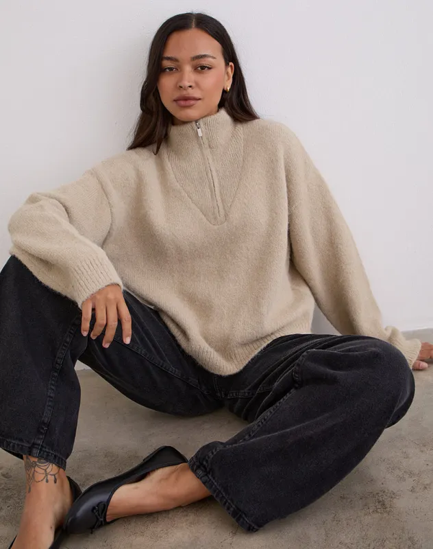 Atine Jumper in Oatmeal sold by Motel Rocks