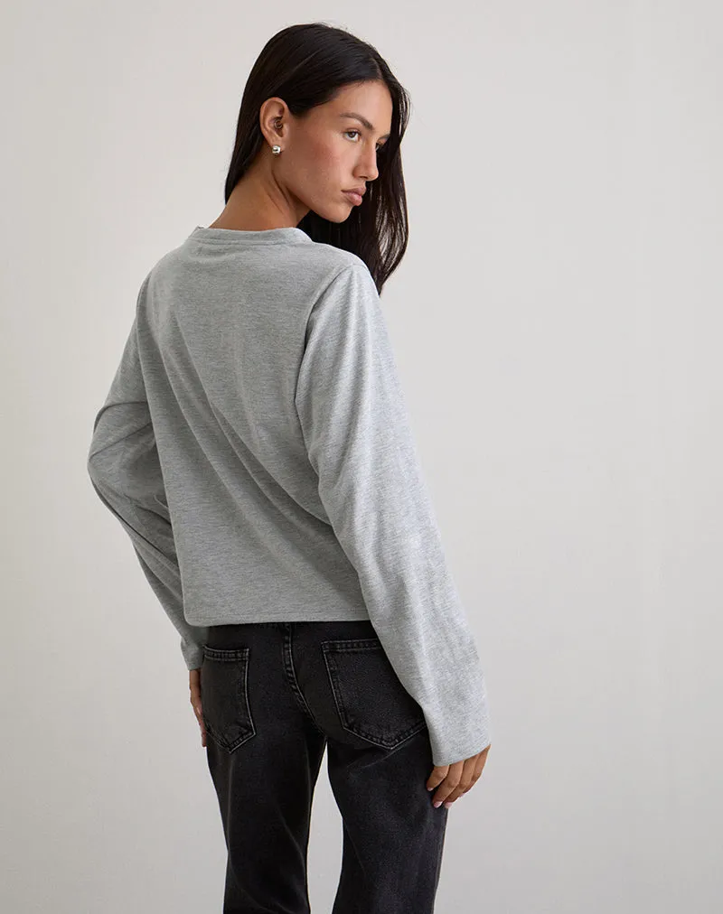 Feman Top in Jersey Grey Marl sold by Motel Rocks product image thumbnail 5