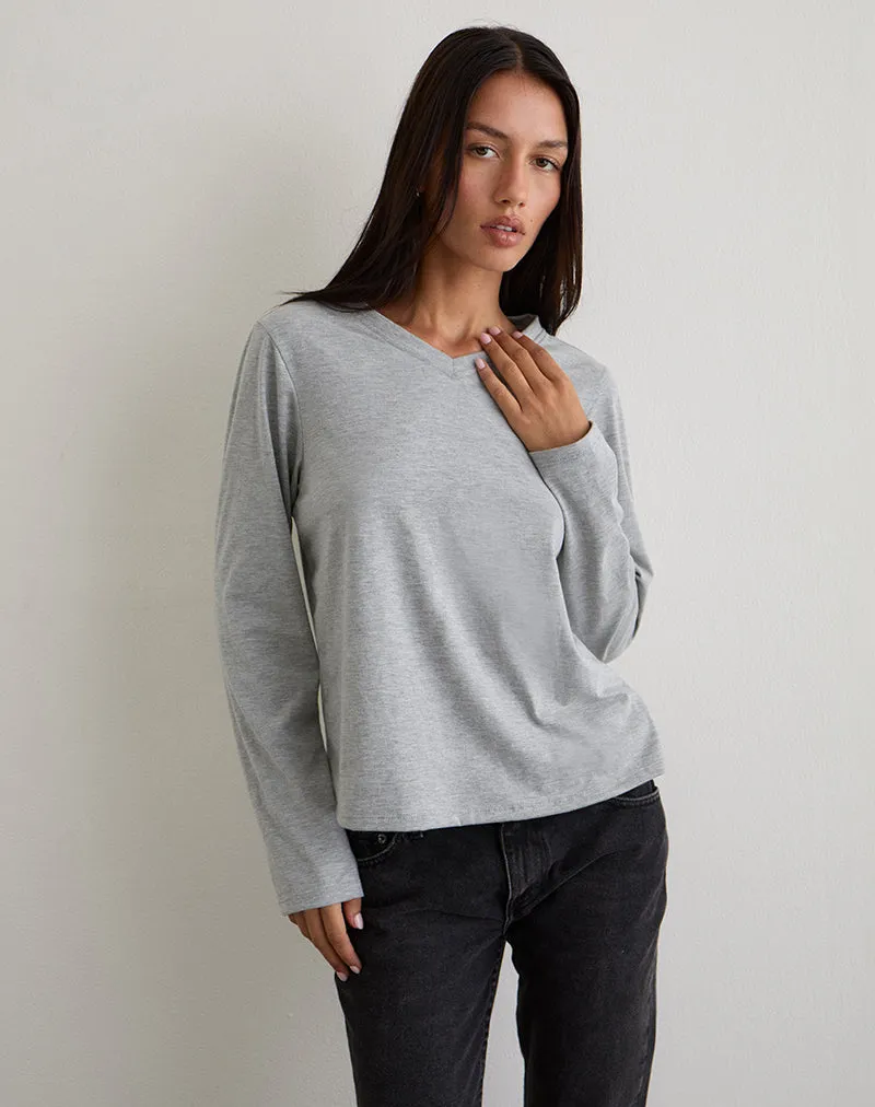 Feman Top in Jersey Grey Marl sold by Motel Rocks product image thumbnail 3