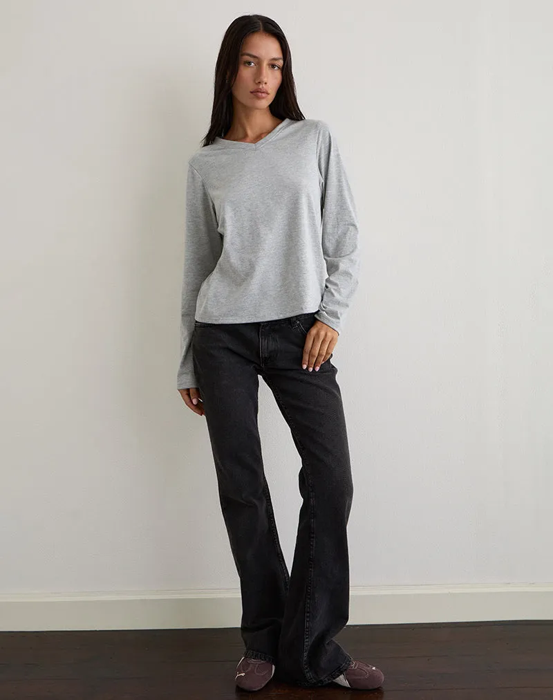 Feman Top in Jersey Grey Marl sold by Motel Rocks product image thumbnail 2