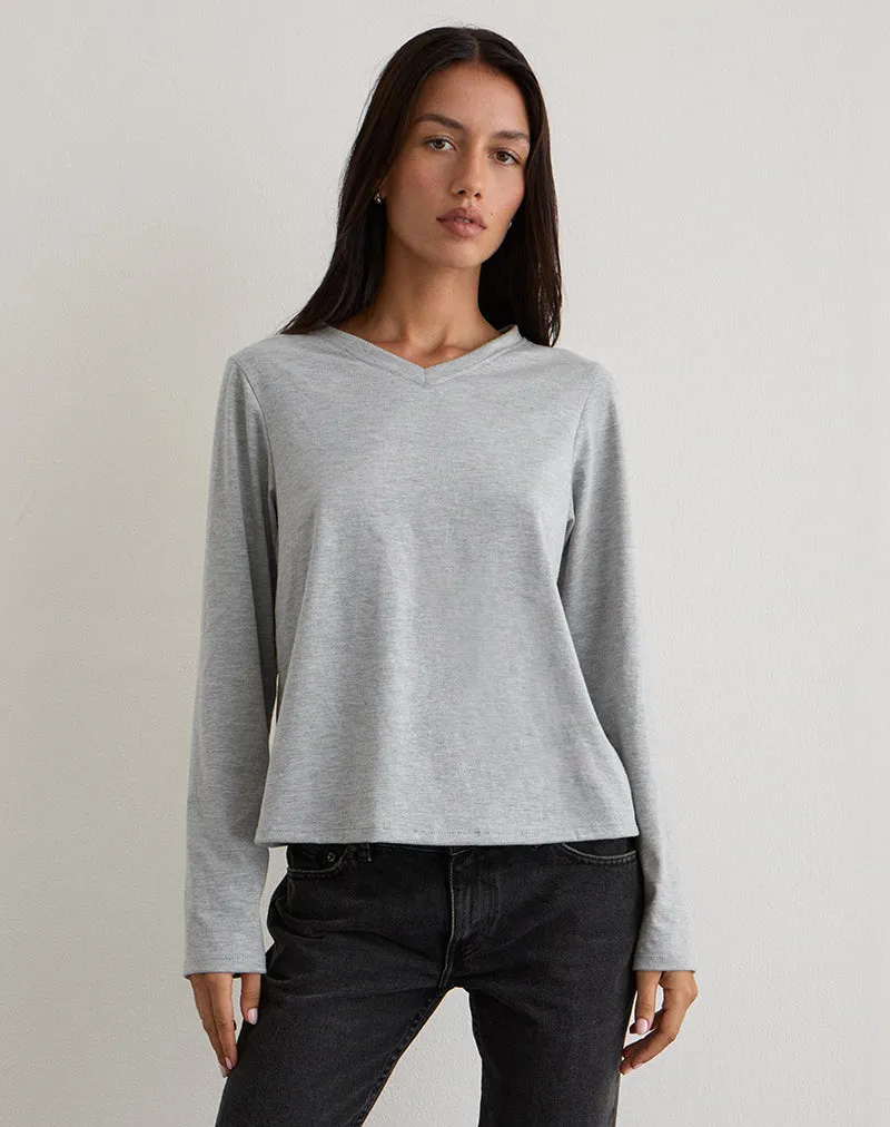 Feman Top in Jersey Grey Marl sold by Motel Rocks product image thumbnail 4