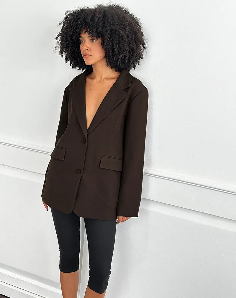 Maiwa Textured Tailoring Blazer in Brown sold by Motel Rocks product image thumbnail 3