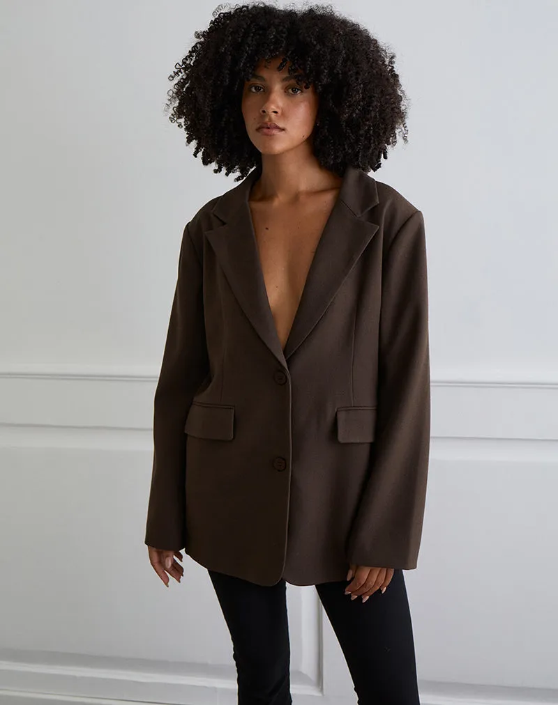 Maiwa Textured Tailoring Blazer in Brown sold by Motel Rocks product image thumbnail 2