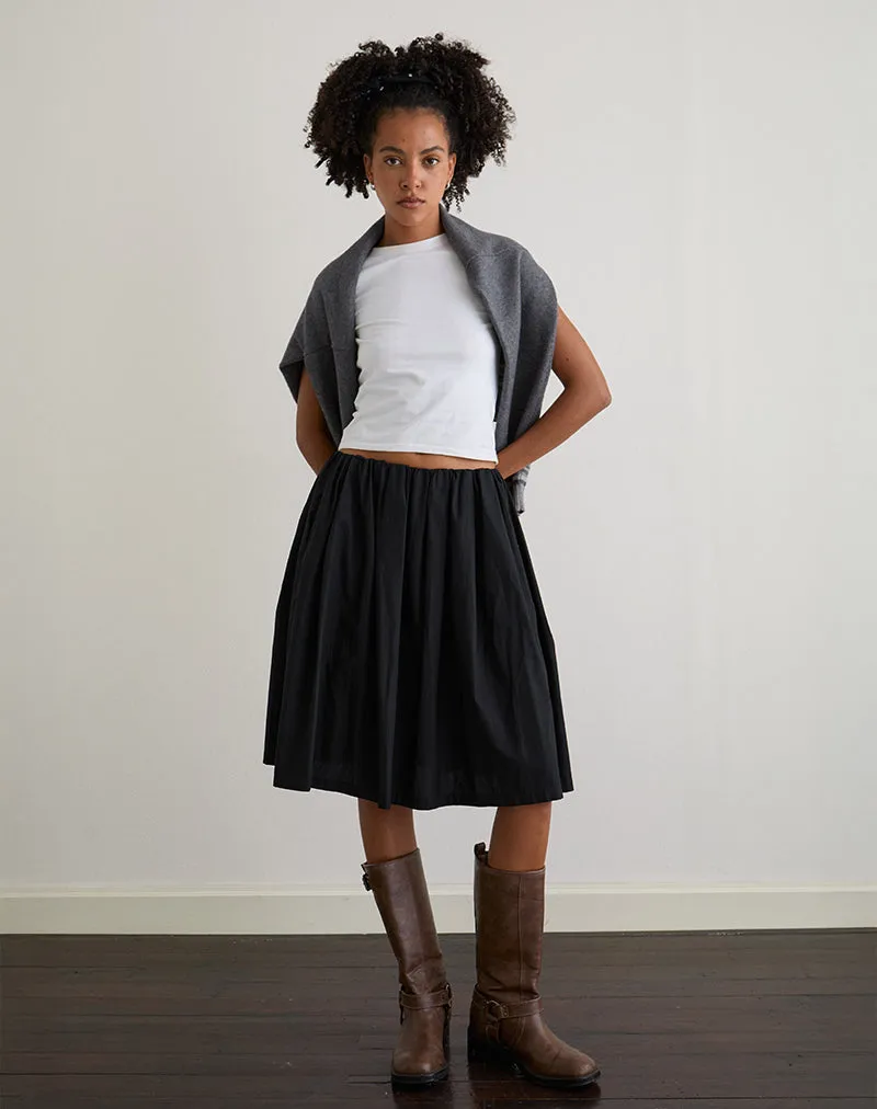 Murphy Knee Length Skirt in Black sold by Motel Rocks product image thumbnail 4