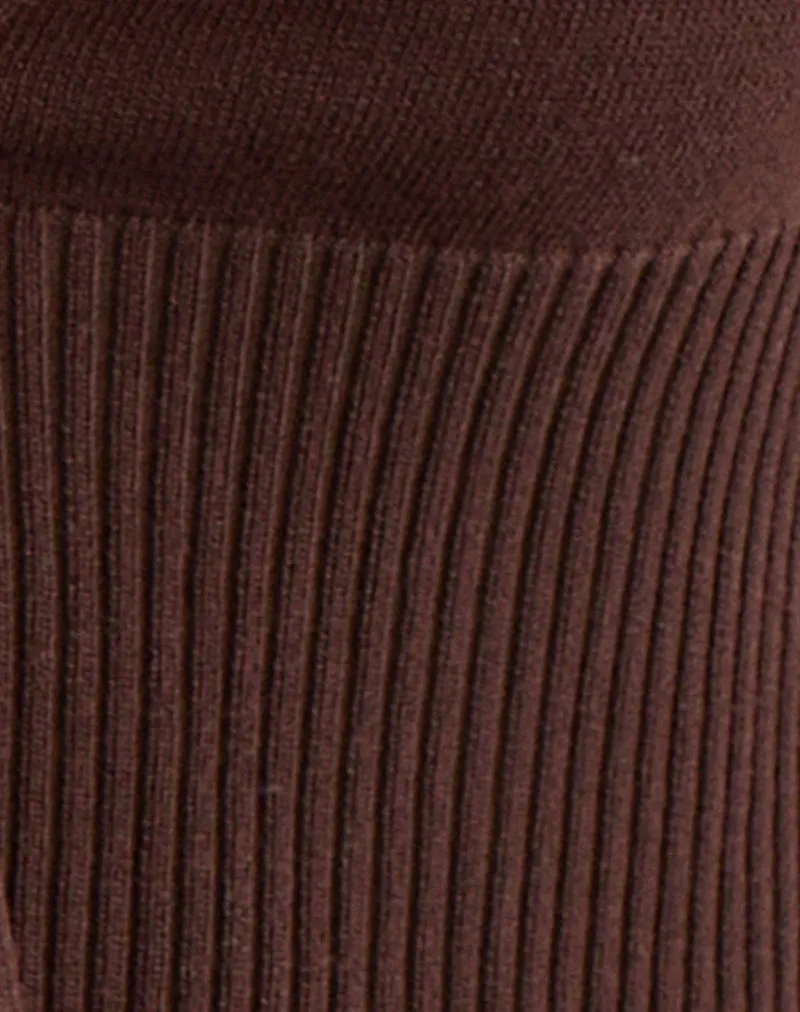 Nalo Short Sleeve Cardi in Dark Brown sold by Motel Rocks product image thumbnail 5
