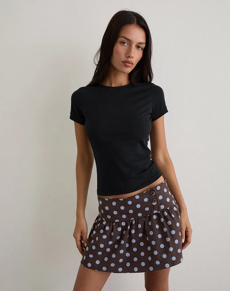 Sutin Tee in Black sold by Motel Rocks