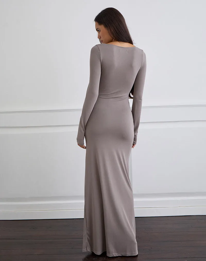 Zeya Maxi Dress in Cupro Taupe Grey sold by Motel Rocks product image thumbnail 4