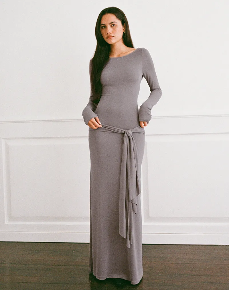 Zeya Maxi Dress in Cupro Taupe Grey sold by Motel Rocks product image thumbnail 5
