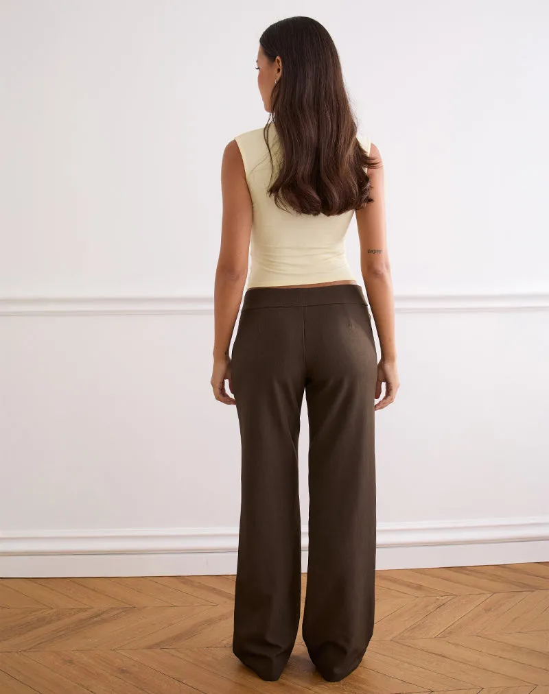 Tova Tie Tailoring Trousers in Chocolate sold by Motel Rocks product image thumbnail 5