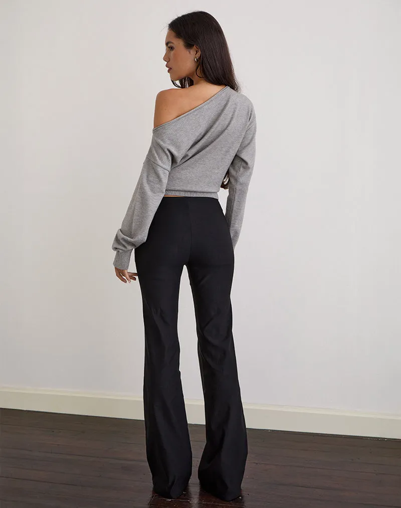 Olira Flare Trouser with Eyelets in Tailored Black sold by Motel Rocks product image thumbnail 5