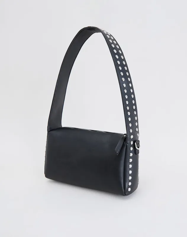 Studded Shoulder Bag in Black sold by Motel Rocks