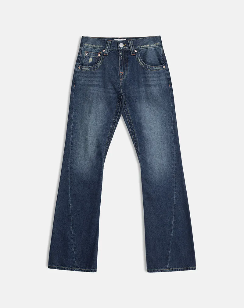 Low Rise Twisted Seam Jeans In Mid Blue Tint sold by Motel Rocks product image thumbnail 4