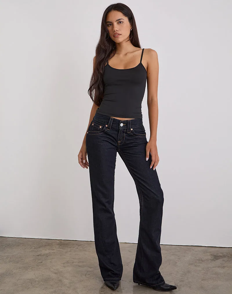 Low Rise Twisted Seam Jeans in Indigo sold by Motel Rocks