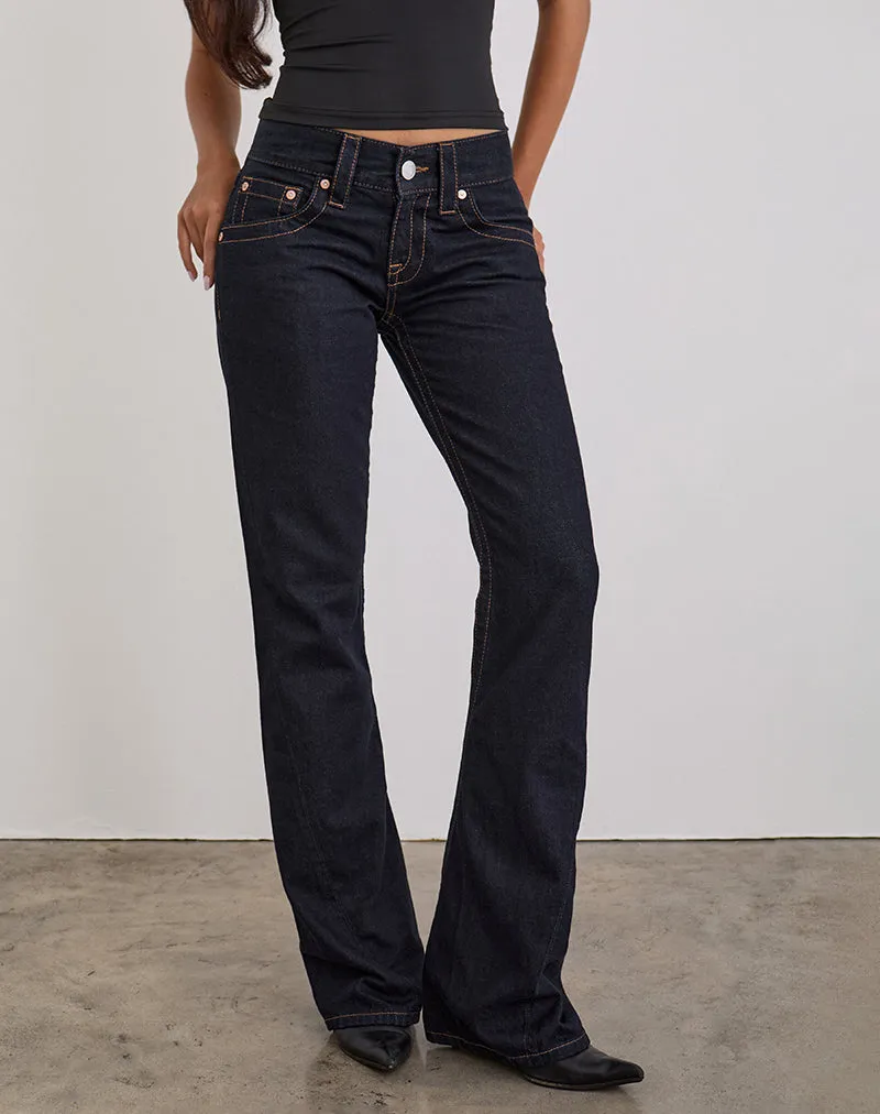 Low Rise Twisted Seam Jeans in Indigo sold by Motel Rocks product image thumbnail 3