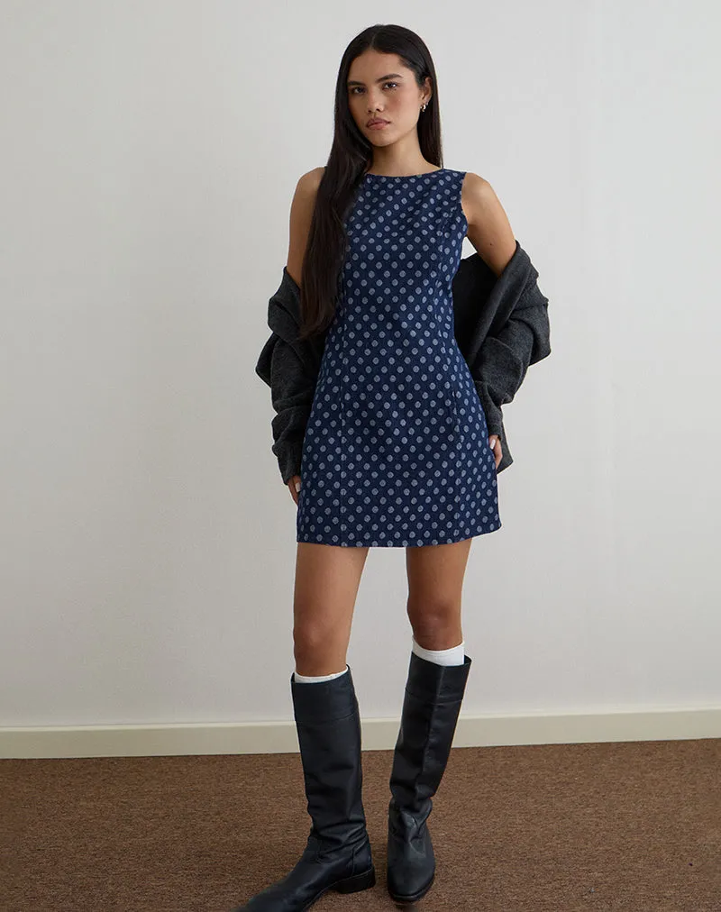 Ayura Dress in Polka Chambray Indigo sold by Motel Rocks product image thumbnail 2