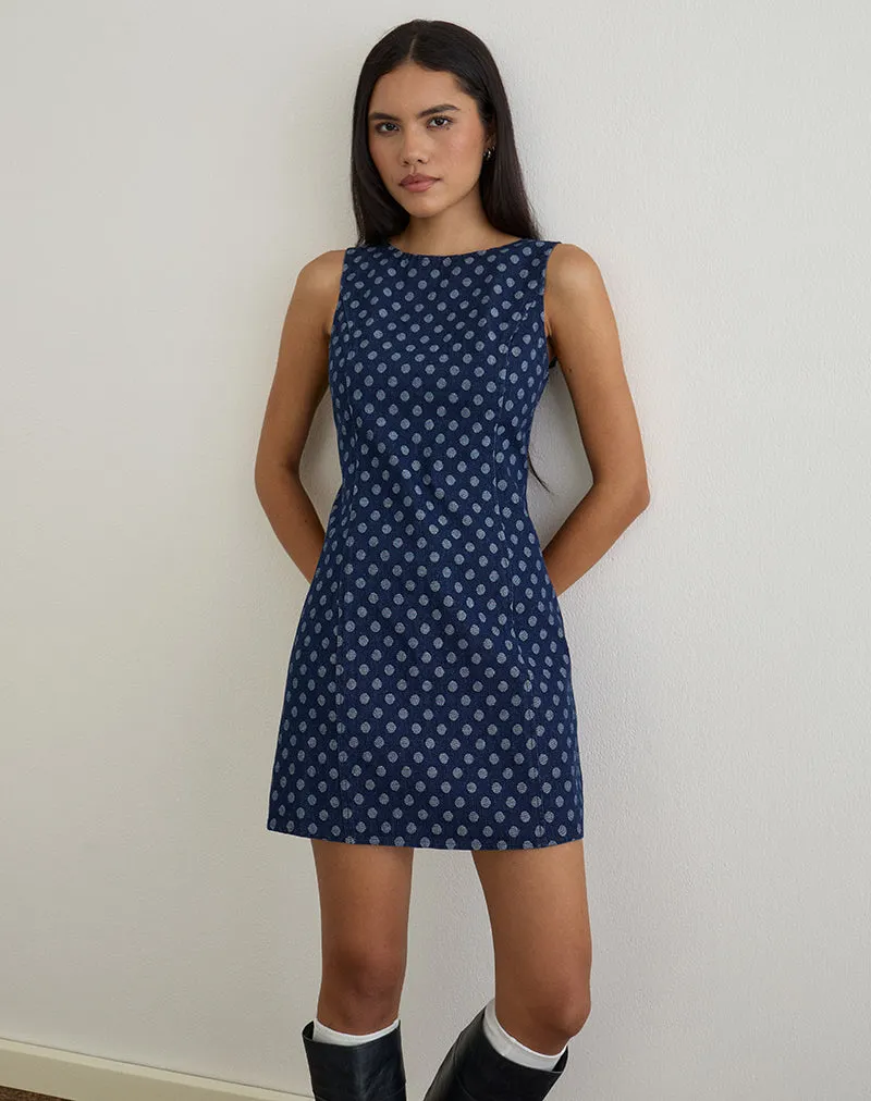 Ayura Dress in Polka Chambray Indigo sold by Motel Rocks product image thumbnail 3