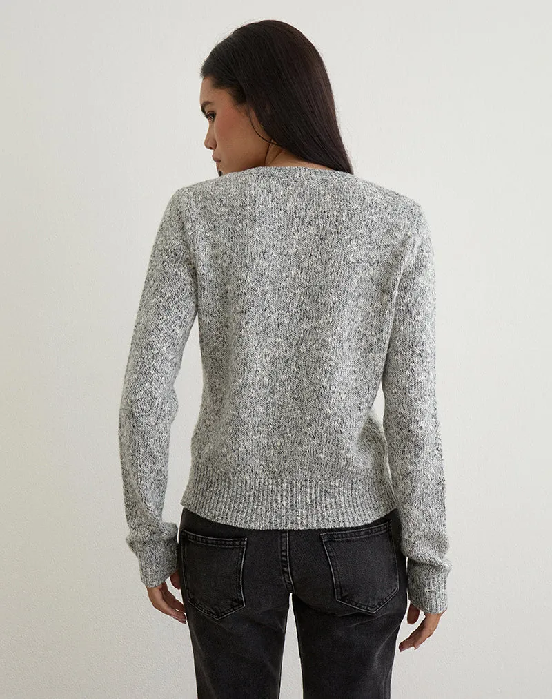 Talira Cardigan in Knit Dark Grey Marl sold by Motel Rocks product image thumbnail 5